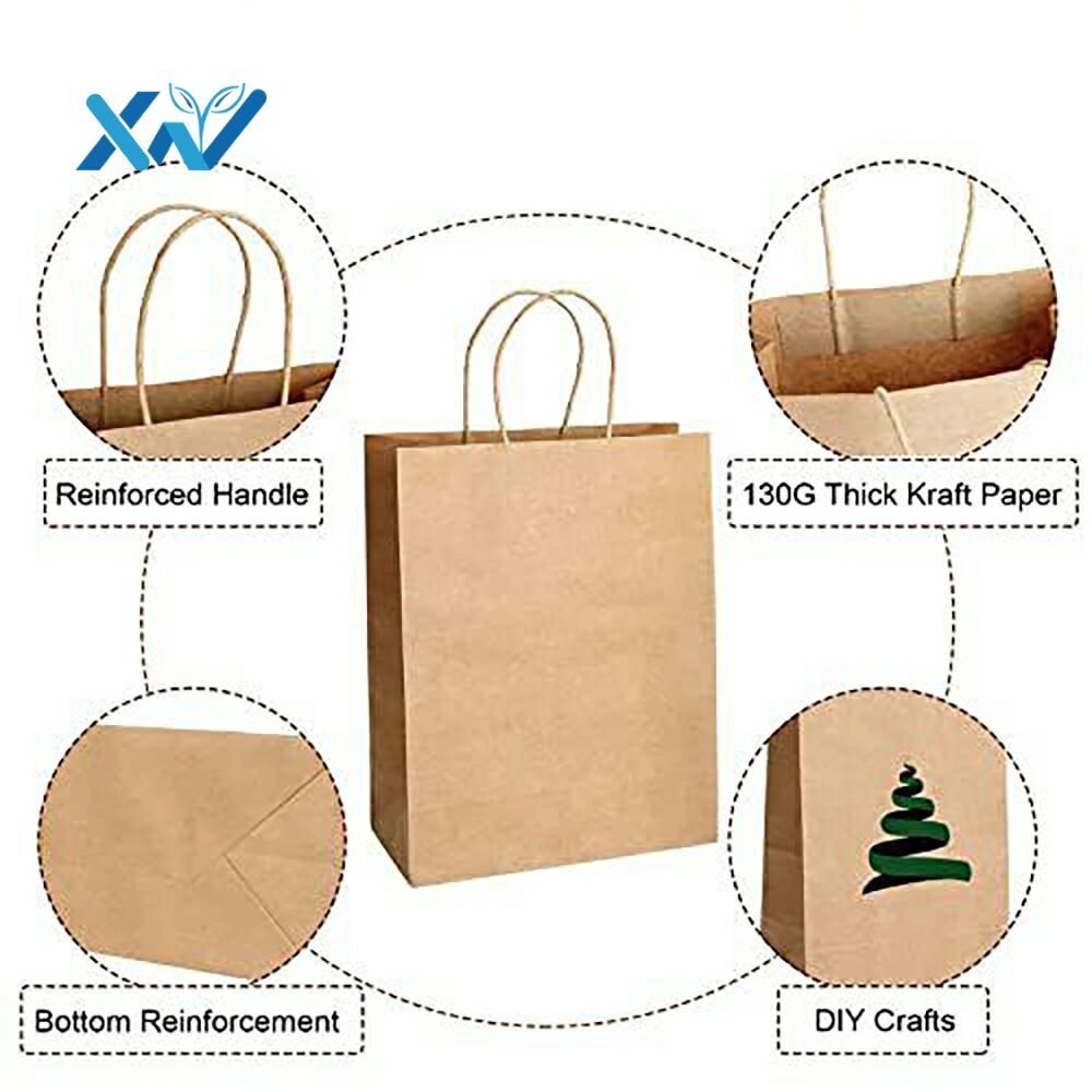 Eco-Friendly Kraft Paper Bag Hot Sell Clothing Shopping White Paper Bag
