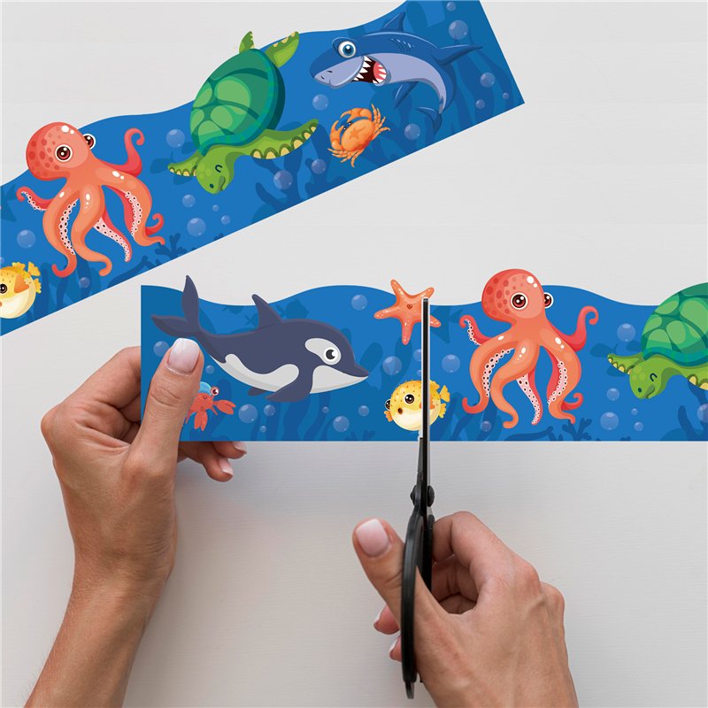 Wholesale Border Stickers Classroom Board Borders Decal Marine Animal Bulletin Wall Decor Chalkboard School Decoration
