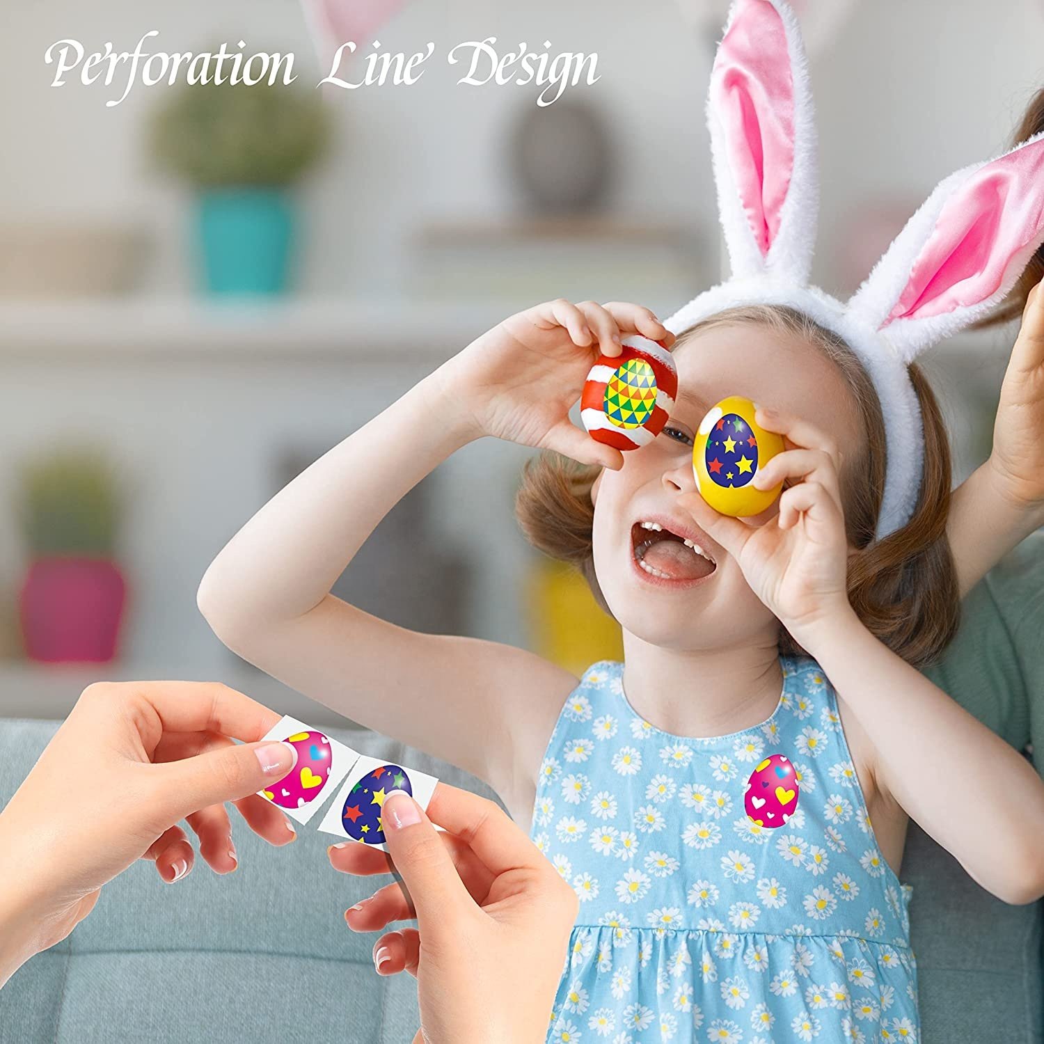 Easter Egg Round Stickers Happy Easter Holiday Decoration for Holiday Decals Party Supplies Reward Gifts Stickers