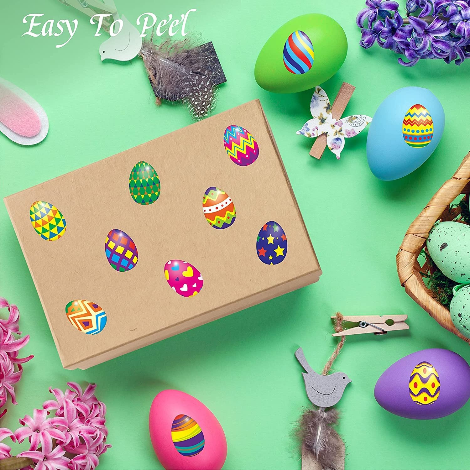 Easter Egg Round Stickers Happy Easter Holiday Decoration for Holiday Decals Party Supplies Reward Gifts Stickers