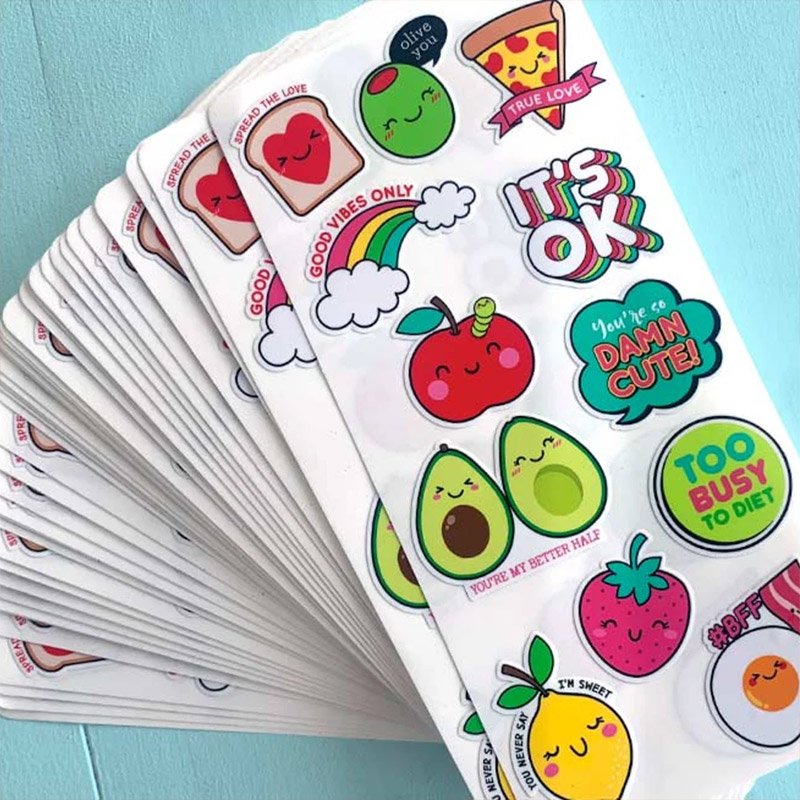 Customized Kiss Cut Funny Stickers Brand Advertisement Gift Stickers Sheet