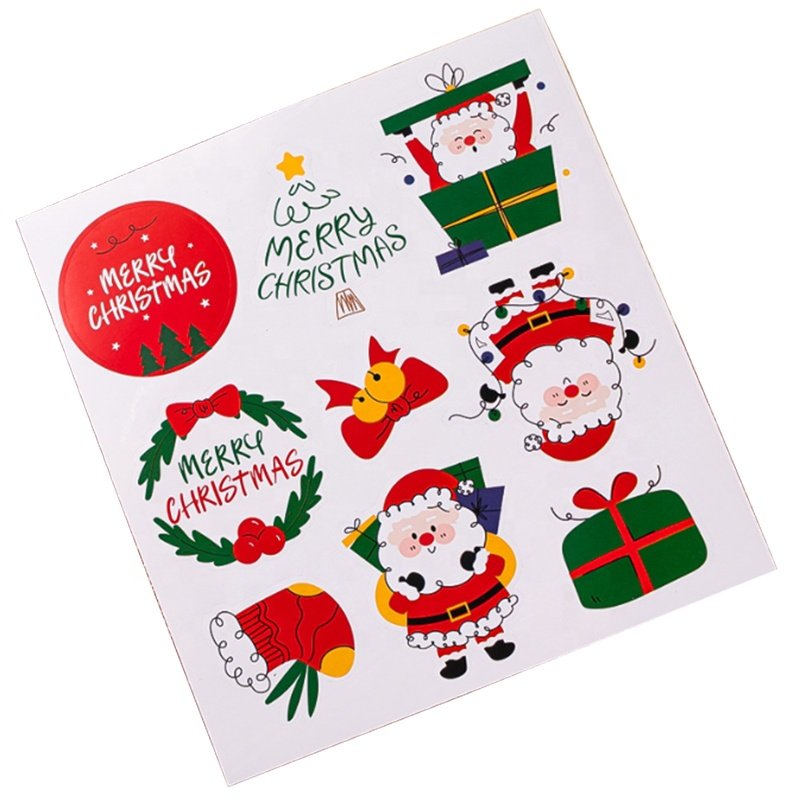 Top Sales Custom Christmas Waterproof Adhesive Stickers Christmas Decorations Holiday Celebrations Customized Logo Sticker Label