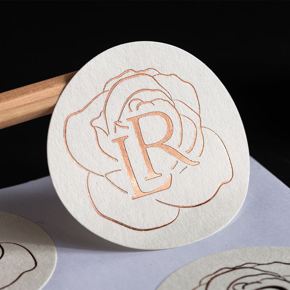 Custom logo stickers High quality luxury special paper self-adhesive round gold foil wrapping paper