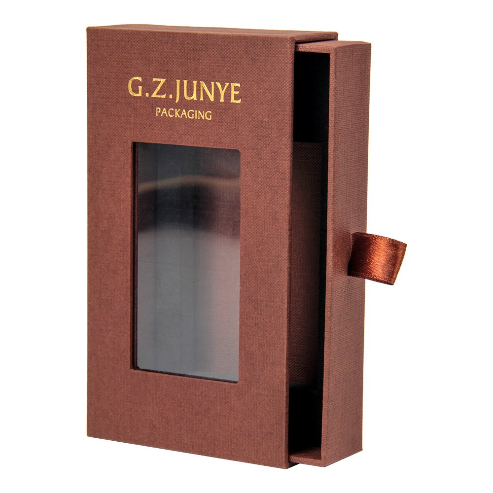 Eco friendly transparent pvc boxes packaging custom cardboard brown drawer gift boxes