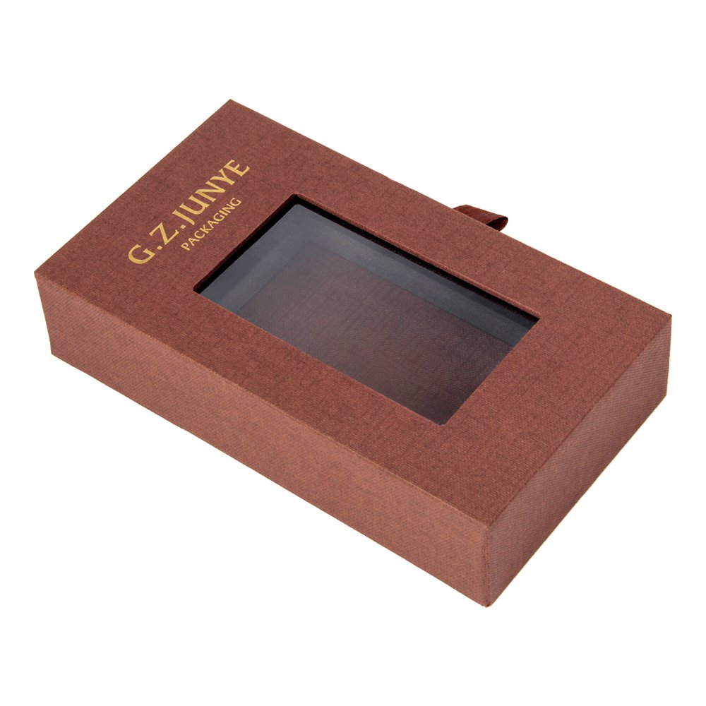Eco friendly transparent pvc boxes packaging custom cardboard brown drawer gift boxes