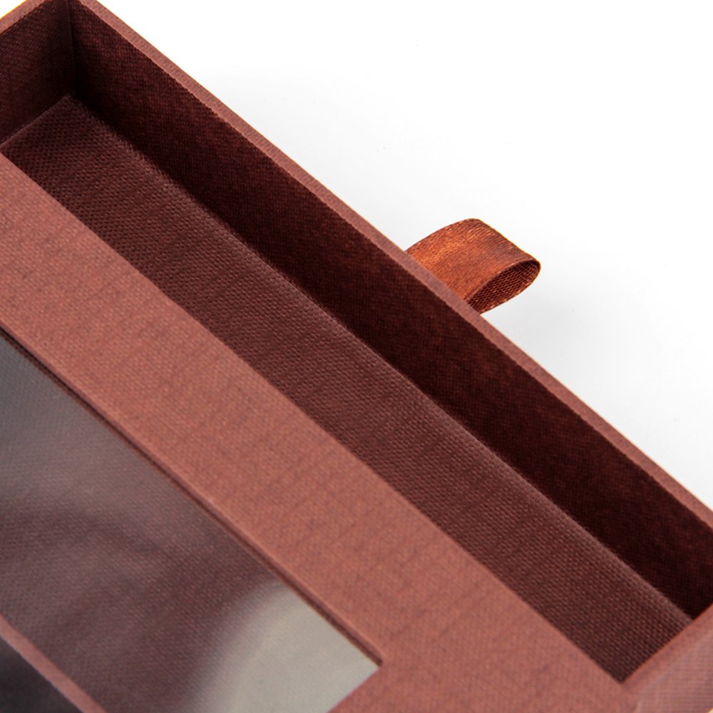 Eco friendly transparent pvc boxes packaging custom cardboard brown drawer gift boxes