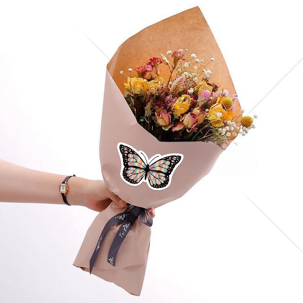 500pcs Butter-fly Roll Stickers Waterproof Material Diy Water Cup Desk Bag Dessert Box Decoration Reward Children Gift Toys