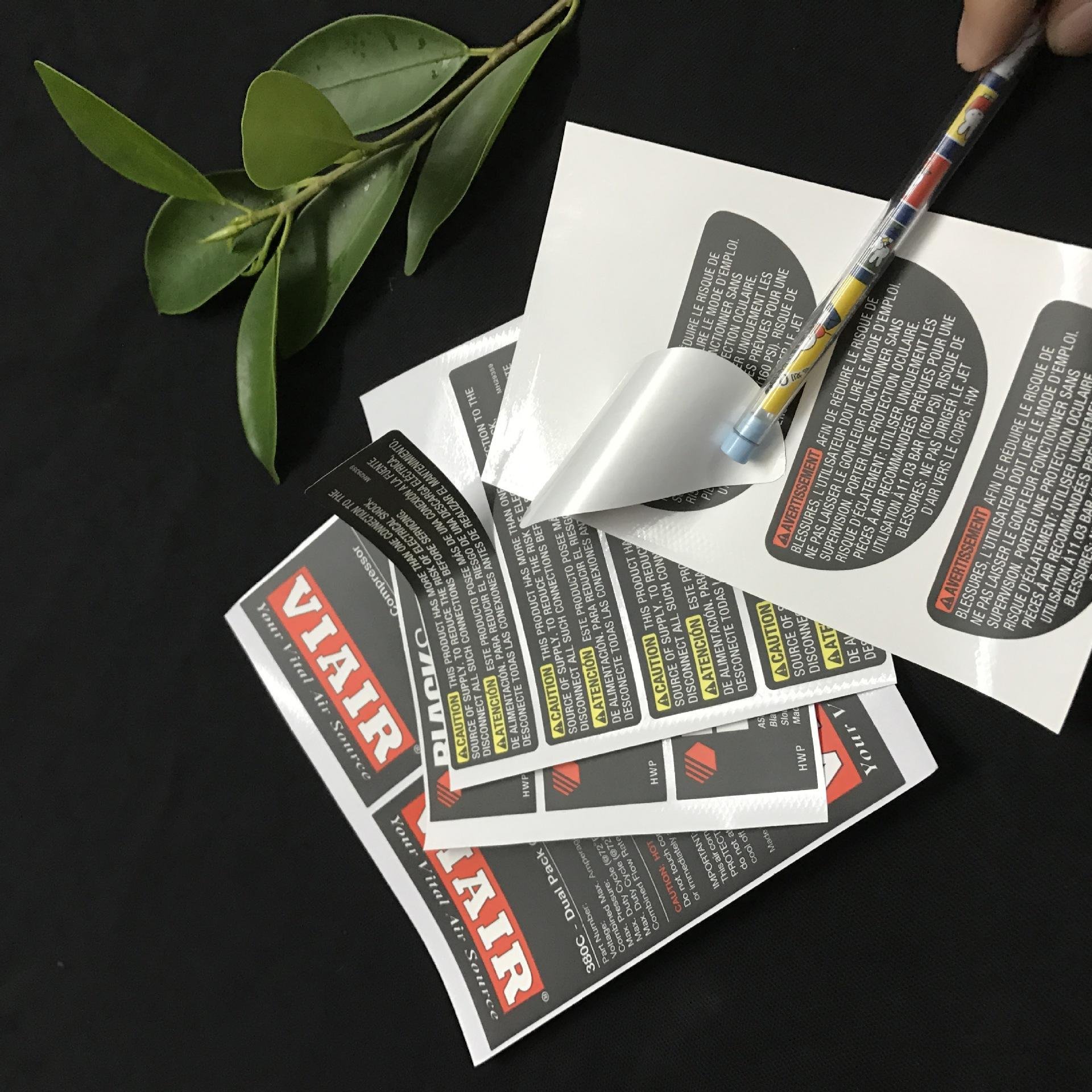 Silver Metallic Foil Stickers Printing Custom Self Adhesive Aluminium Label Roll