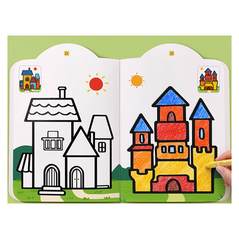 custom printing kids drawing colored libros manga activity coloring book with stickers