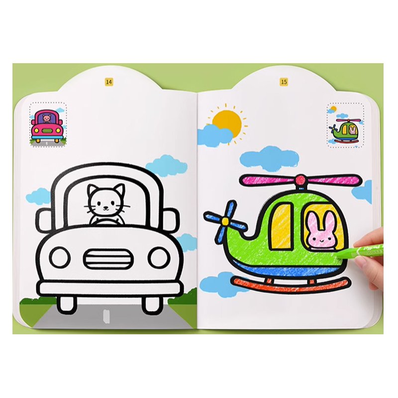 custom printing kids drawing colored libros manga activity coloring book with stickers