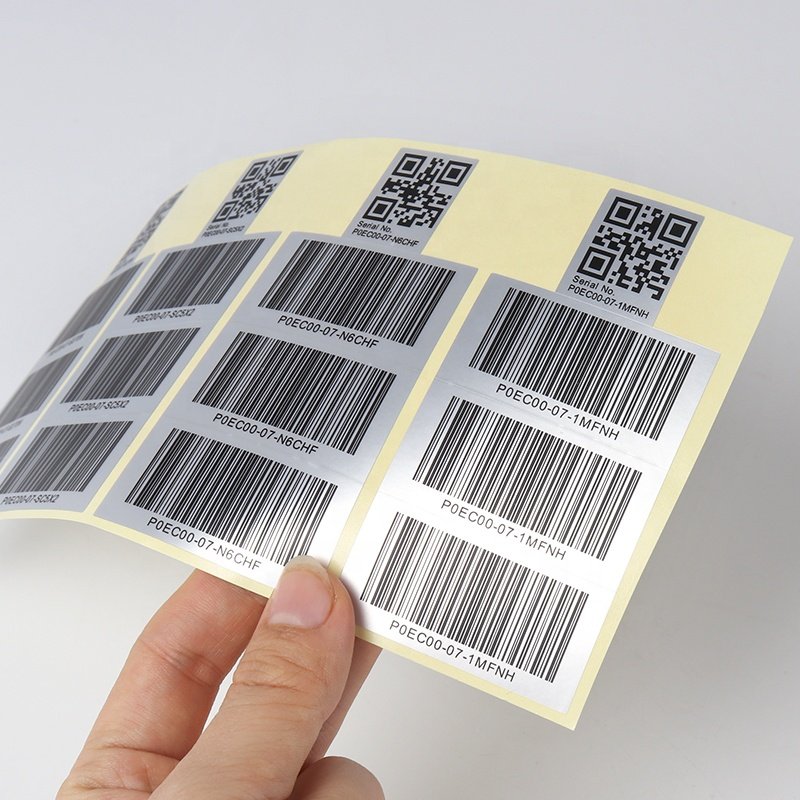 Custom matte silver heat resistant barcode sticker labels heat-resistant adhesive multilayer label bar code label sticker