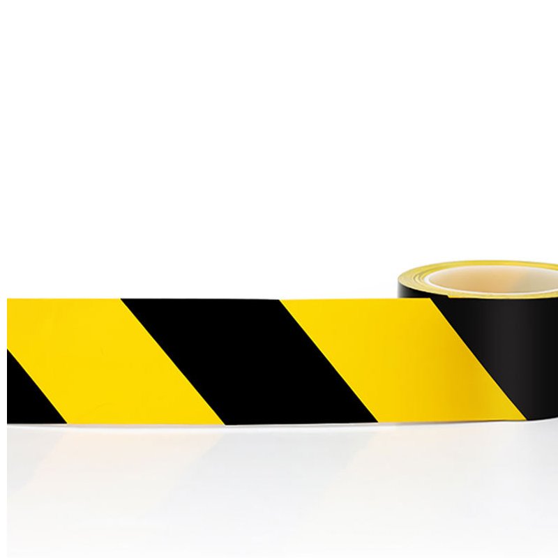 HONGFU PVC black and yellow warning tape for safety protection, ground markings, yellow and black lines, colored floor stickers