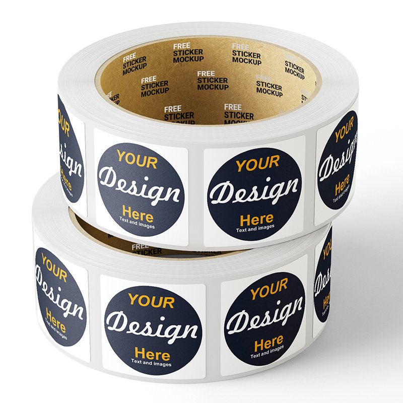 Custom Logo Sticker Printed Roll Plastic Waterproof Synthetic Paper Adhesive Vinyl PVC Round Circle Brand Logo Sticker