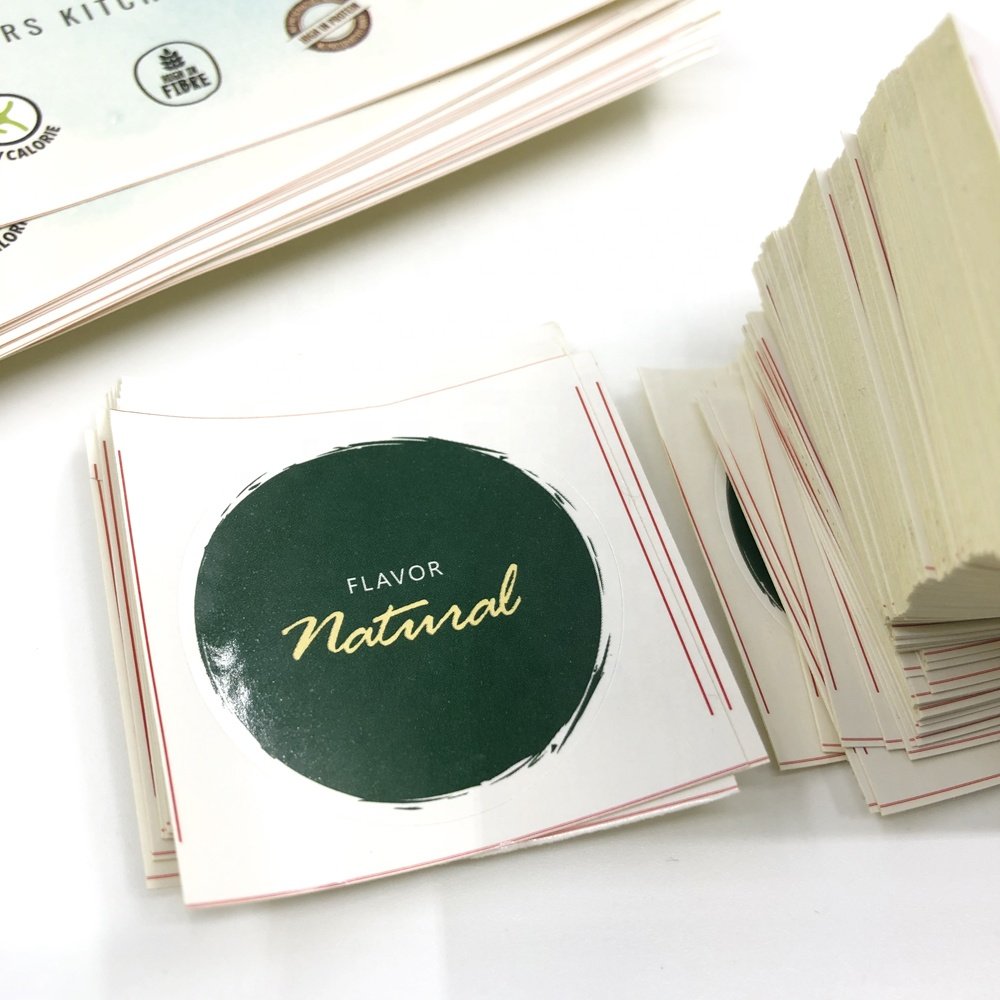 Waterproof custom printed self adhesive paper sticker labels for plastic food pouch bag
