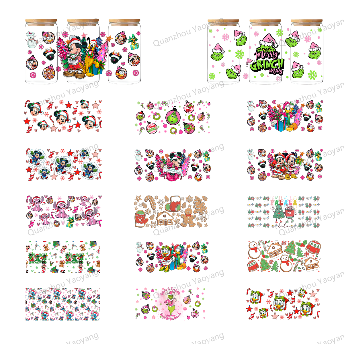 LOW MOQ Hot Selling Design Custom UV DTF Transfers Cup Wraps Labels uv dtf cup wraps halloween sticker