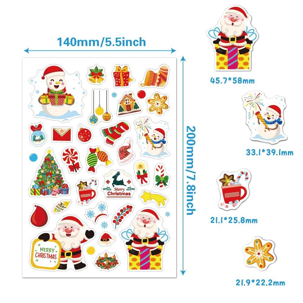 Christmas Stickers Sheet Santa Claus Cartoon Packaging Labels Sticker Handbook Diy Party Decoration For Children