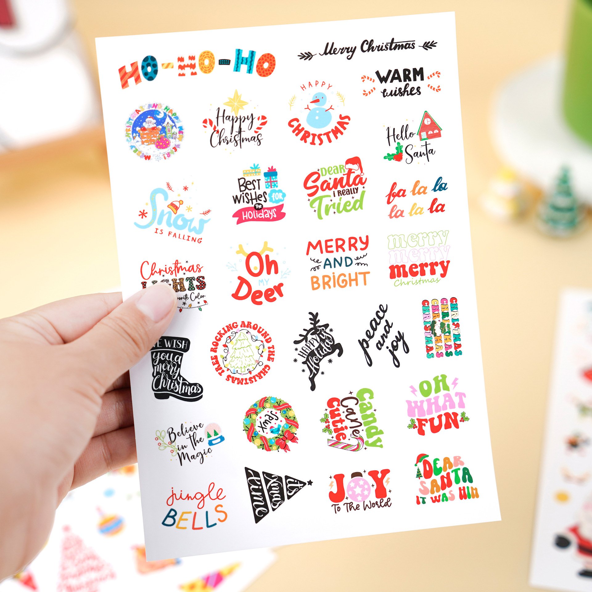 Christmas Stickers Sheet Santa Claus Cartoon Packaging Labels Sticker Handbook Diy Party Decoration For Children