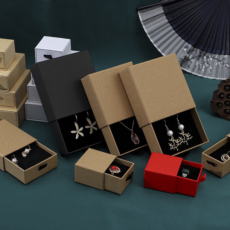 Custom Logo Gift Slide Storage Paper Drawer Sliding Boxes For Jewelry Packaging