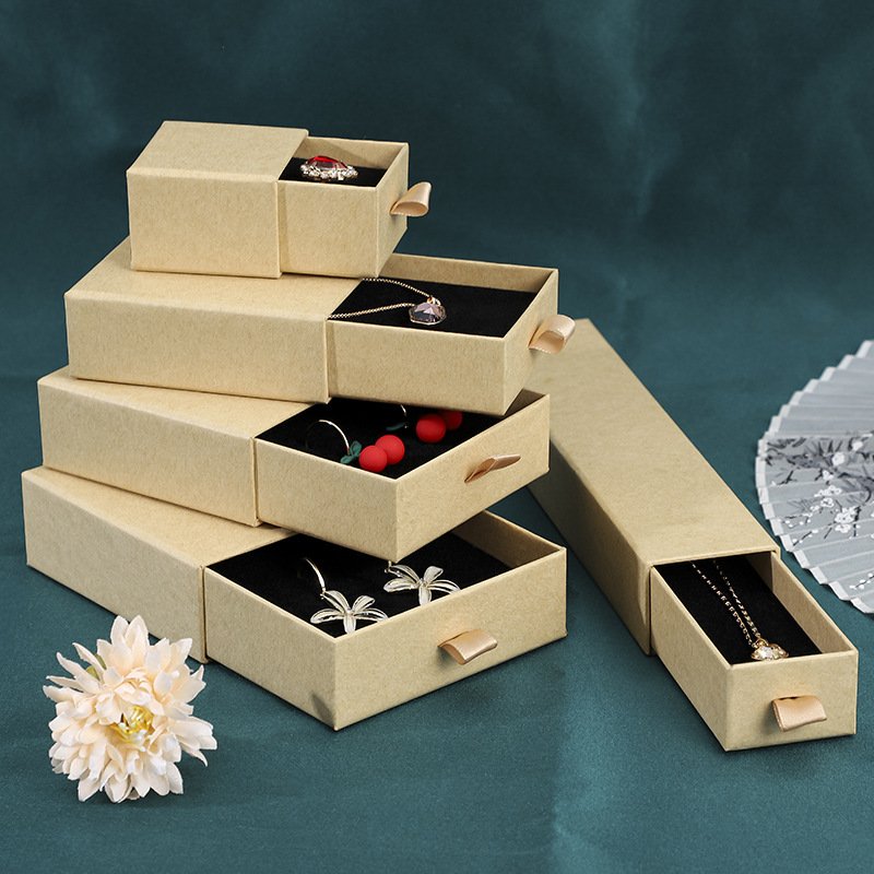 Custom Logo Gift Slide Storage Paper Drawer Sliding Boxes For Jewelry Packaging