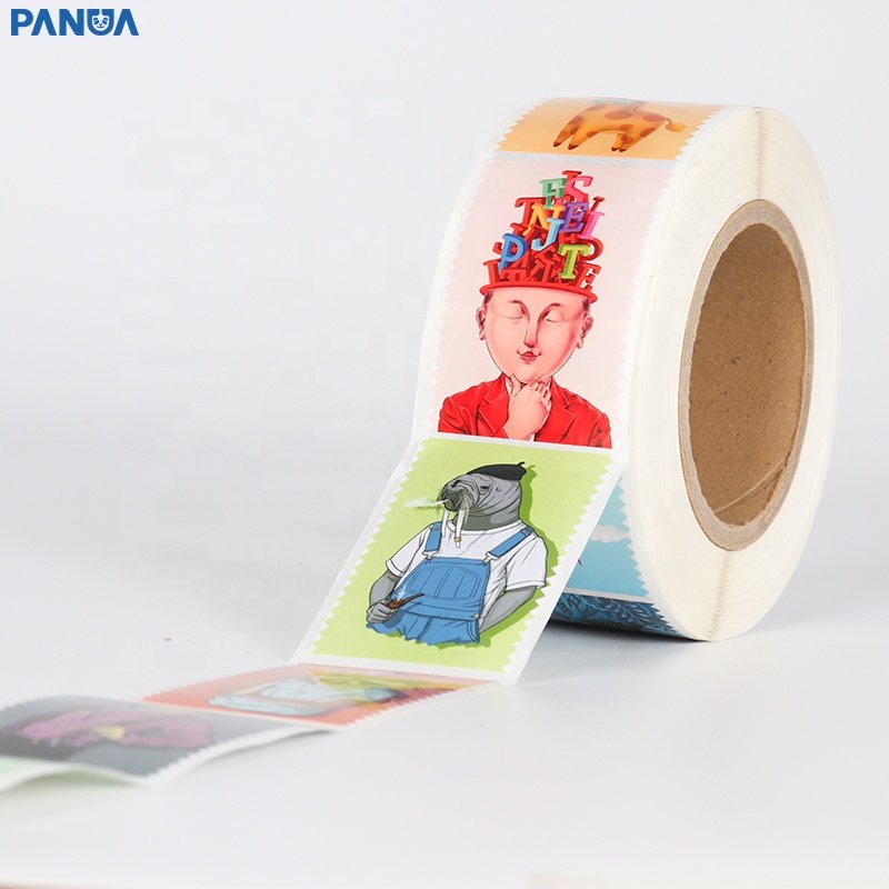 printing private color sticker waterproof self adhesive cartoon sticker roll