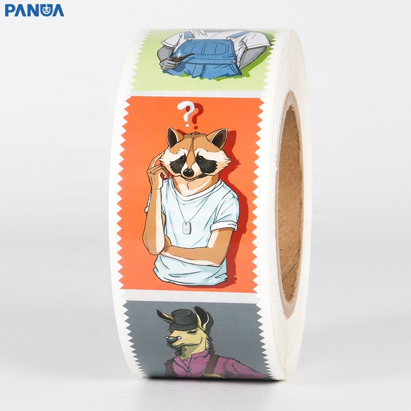 printing private color sticker waterproof self adhesive cartoon sticker roll