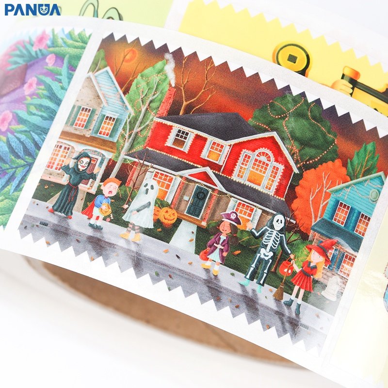printing private color sticker waterproof self adhesive cartoon sticker roll