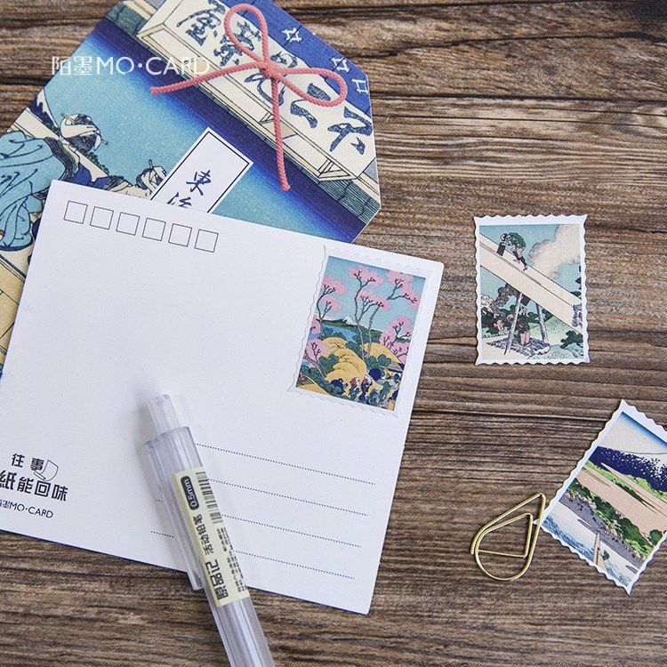 Mr. paper 46pcs/box Vintage Retro Classic Style Famous Stamp Album Mini Box Stickers Planner Diary Deco Stationery Stickers