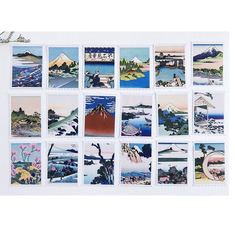 Mr. paper 46pcs/box Vintage Retro Classic Style Famous Stamp Album Mini Box Stickers Planner Diary Deco Stationery Stickers
