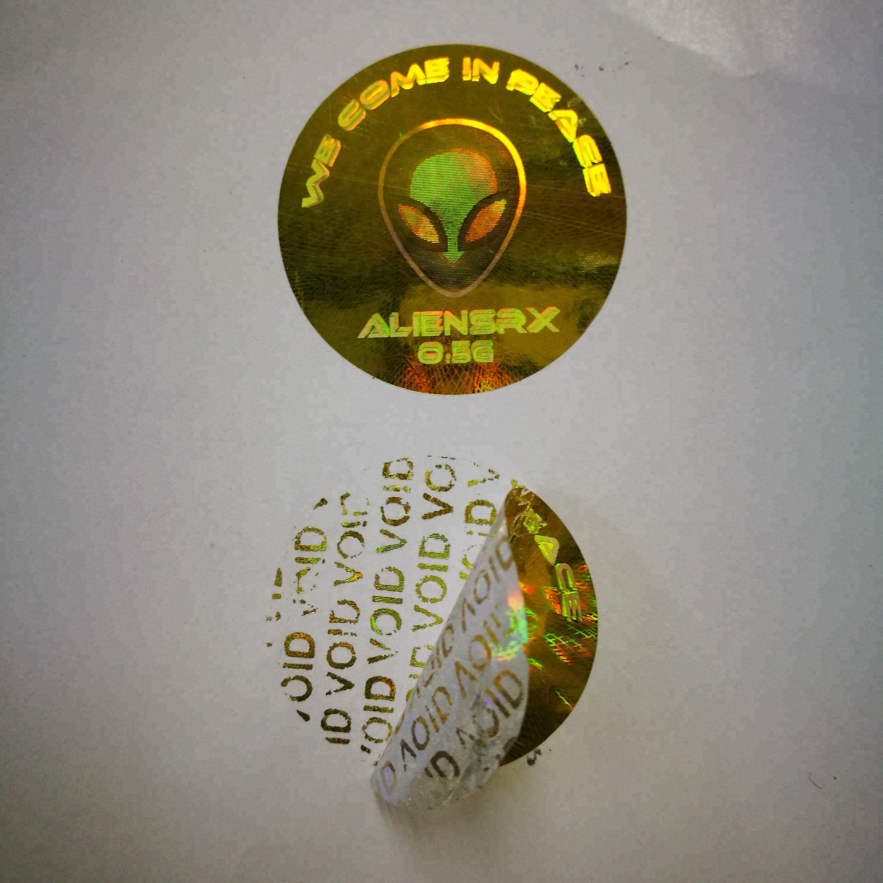 Tamper proof warranty hologram eggshell sticker, VOID warranty hologram sticker