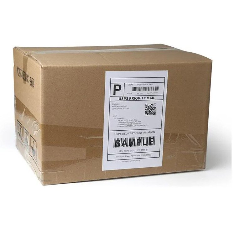 Logistics White Accepted Self-Adhesive Roll Thermal Paper Custom Logo Stickers Packaging Labels