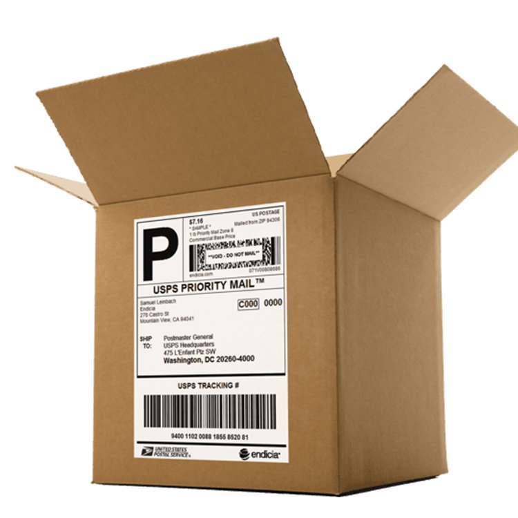 Logistics White Accepted Self-Adhesive Roll Thermal Paper Custom Logo Stickers Packaging Labels
