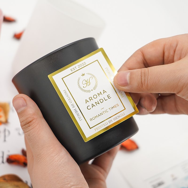 Customized design High quality production Vinyl waterproof tear unbreakable candle jar label Packaging box sticker