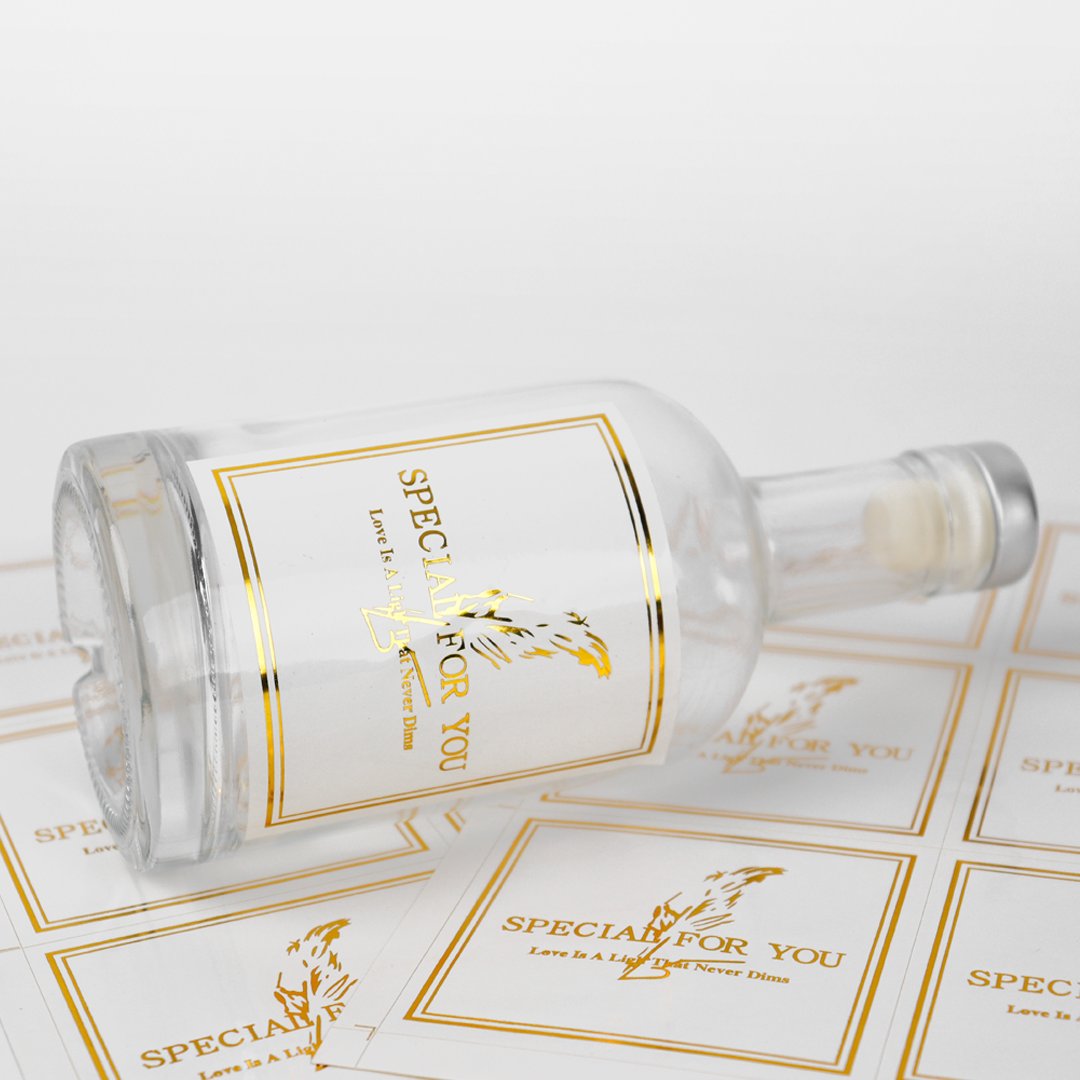Personalized Customized Logo Printing Hot Stamping Gold Sticker Bottle Packaging Label Product Waterproof Label Foil Sticker