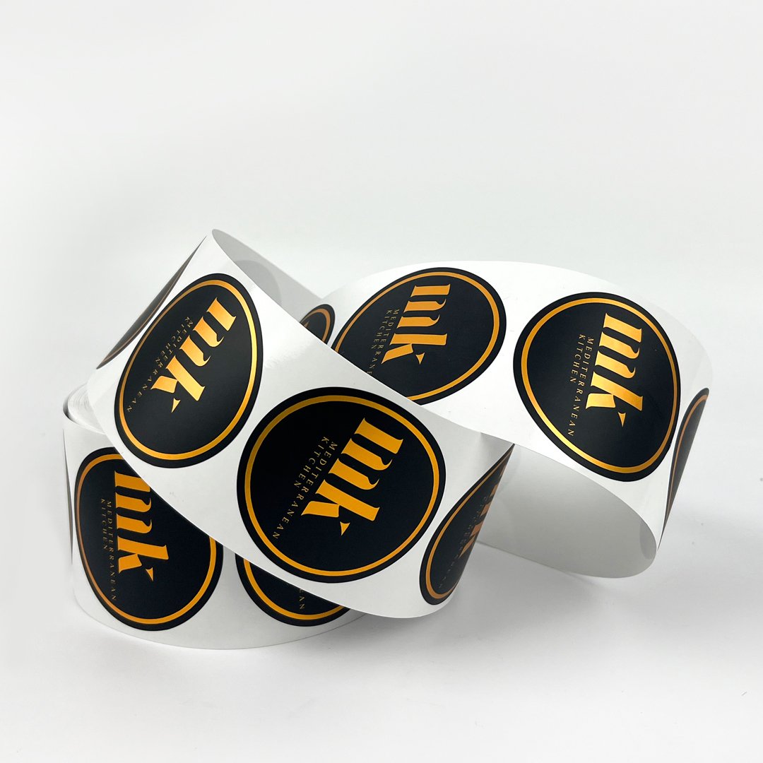 Personalized Customized Logo Printing Hot Stamping Gold Sticker Bottle Packaging Label Product Waterproof Label Foil Sticker