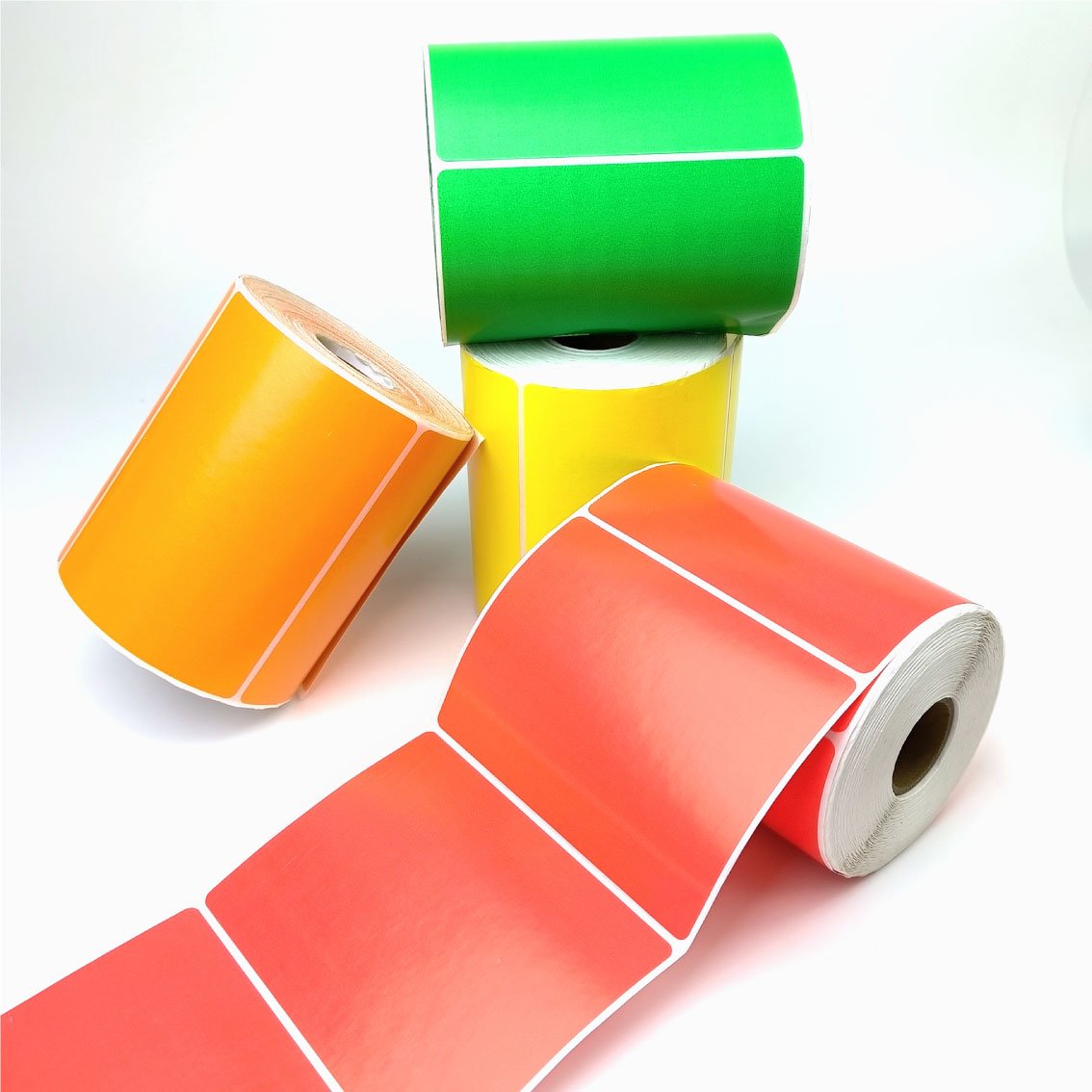 Custom size color thermal label sticker roll 4x3 inches adhesive thermal label sticker for thermal printer