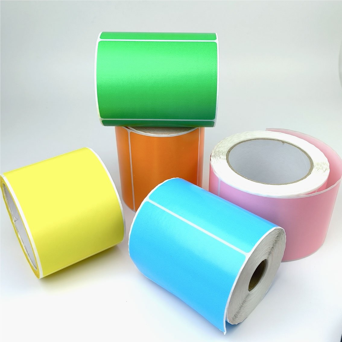 Custom size color thermal label sticker roll 4x3 inches adhesive thermal label sticker for thermal printer