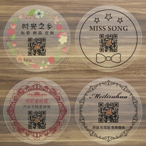 Self Adhesive Waterproof custom logo die cut food clear label sticker manufacturer