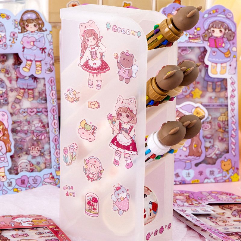 School stationery set kids girls DIY repeated cute kawaii sticker sheets