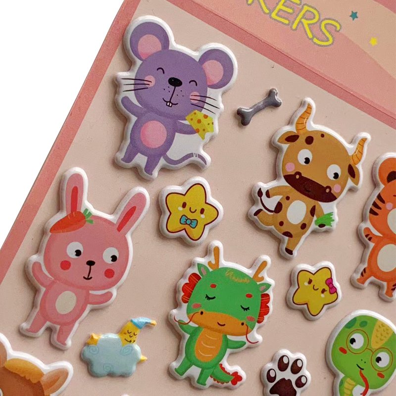 Custom Kawaii Children Decorative 3D Puffy Stickers For Kids, 3D Puffy Bubble Stickers For Kids