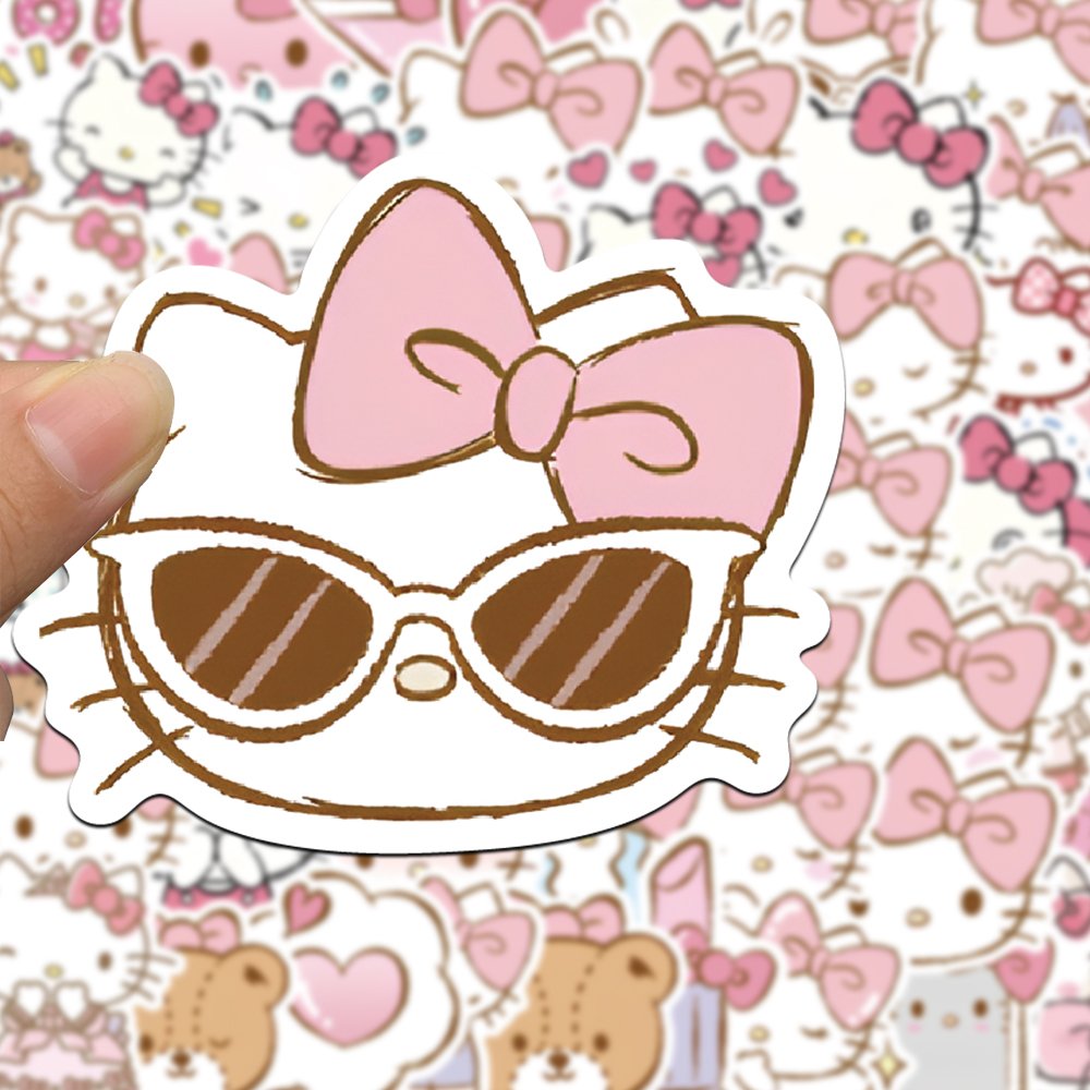 50pcs Cute Cartoon Kitten Graffiti Stickers Diy Scrapbook Diary Laptop Skateboard Waterproof Decorative Toy Gift Sticker