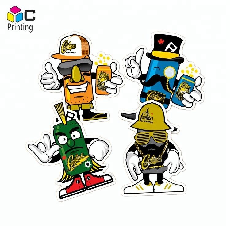 Custom Die Cut PVC Vinyl Sticker Packs For Promotion Waterproof Laptop Cartoon Vinyl Sticker Pack With Header Card