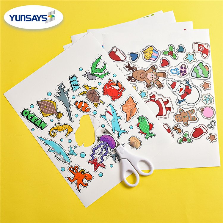 inkjet printing sticker factory stock waterproof memjet sheet glossy vinyl photo sticker paper a4 for inkjet printer