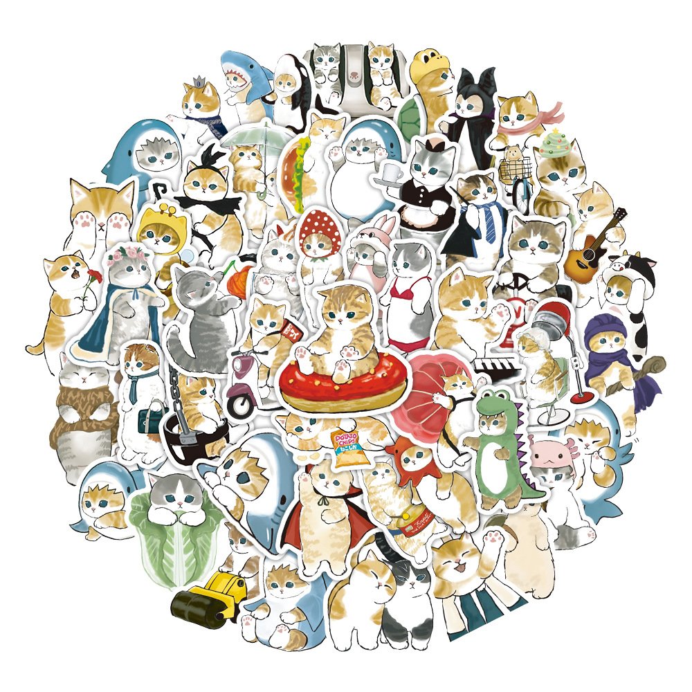 FF Brand facoty custom cute decorative cat dog cartoon sticker wholesale kawaii stickers factory custom logo sticker