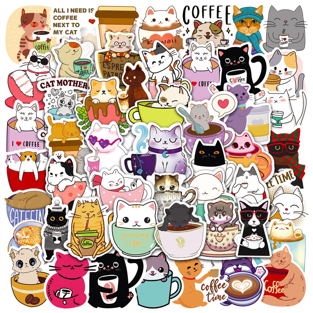 FF Brand facoty custom cute decorative cat dog cartoon sticker wholesale kawaii stickers factory custom logo sticker