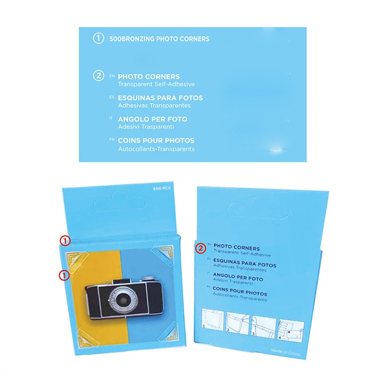 500pcs/roll Transparent Self-Adhesive Photo Corners Box Photo Album Accessories Picture Mounting DIY PVC Corner Sticker
