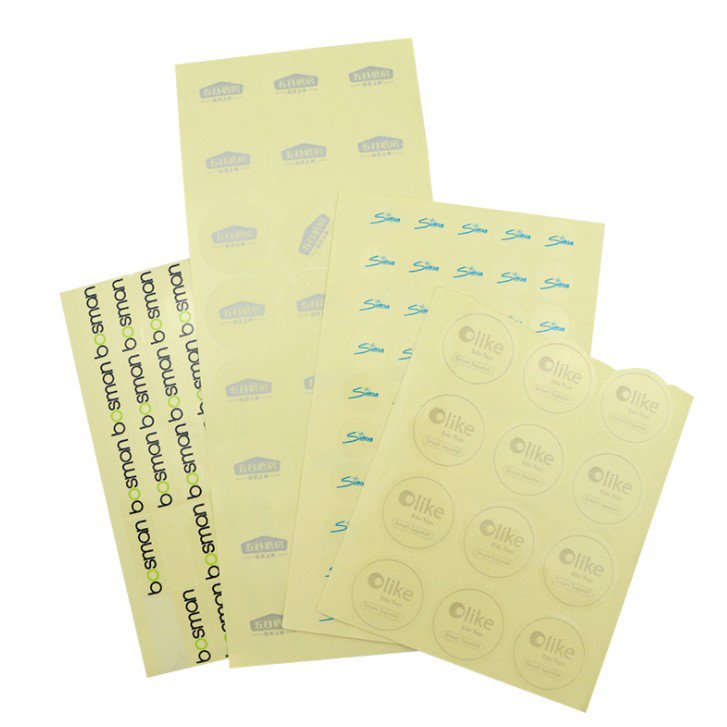 Vinyl Adhesive Plastic printed stickers custom Logo die cut label sticker