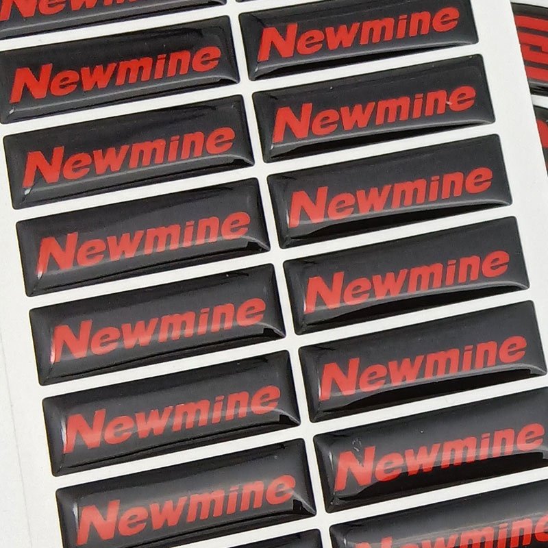 Custom size polyurethane resin coated clear 3D epoxy domed vinyl sticker labels
