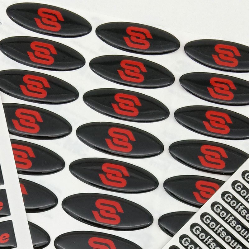 Custom size polyurethane resin coated clear 3D epoxy domed vinyl sticker labels