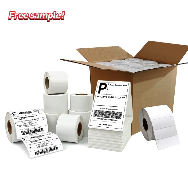 Waterproof Roll A6 Waybill Printing Adhesive Paper 100x150 White Direct Thermal Shipping Label 4x6 Thermal Sticker