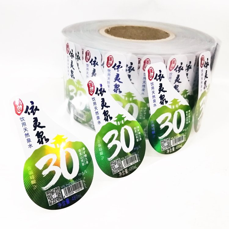 Double Sides Printed Sticky Laser Foil Adhesive Sticker Labels for Fruit Soft Drink Food Packaging Containers Oil Glass Bottles